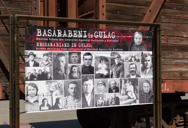 GALERIE FOTO // Expoziția „Basarabeni în Gulag”, desfășurată în două vagoane plasate în PMAN în memoria victimelor celui de-al doilea val de deportări staliniste, va putea fi vizitată până la 30 iulie