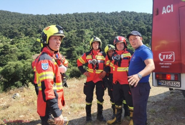 FOTO Intervenții ale pompierilor moldoveni plecați în Grecia. Aceștia au desfășurat o nouă misiune de lichidare a incendiilor de vegetație