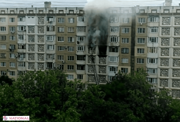 Incendiu într-un bloc de locuit din sectorul Ciocana