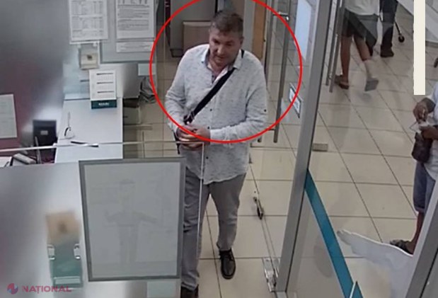 VIDEO // A intrat într-o bancă din Chișinău, a mințit casierița și a luat MII de lei: Îl recunoașteți pe bărbatul din imagine?