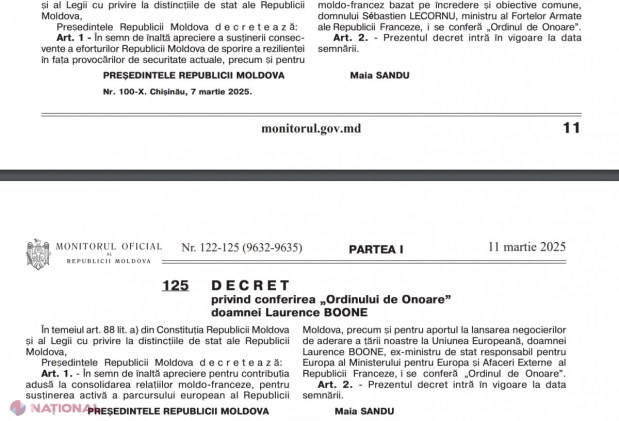 DOC // Ministrul Forțelor Armate ale Republicii Franceze, DECORAT cu „Ordinul de Onoare”. Același ordin l-a primit și fostul ministru de stat responsabil pentru Europa al MAE de la Paris
