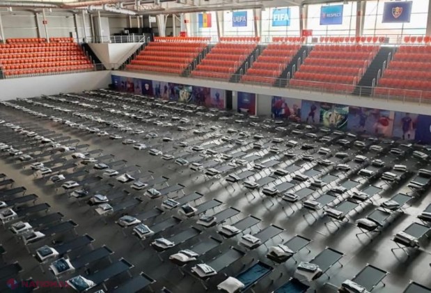 FOTO // Un nou centru pentru REFUGIAȚII din Ucraina. FMF a pus la dispoziție Complexul Sportiv „Futsal Arena FMF” din comuna Ciorescu, unde au fost amenajate 500 de paturi
