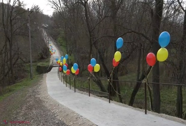 VIDEO // La Trifeşti a fost inaugurat un DRUM, care a fost construit la inițiativa deputatei Platformei „Pentru Moldova”, Eleonora Graur