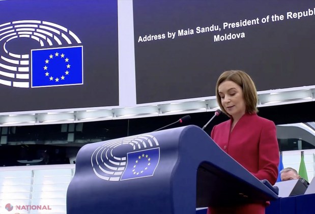 VIDEO // Maia Sandu, ovaționată în PE după un discurs EMOȚIONANT: „Drumul nostru european nu este doar despre valori - este despre SUPRAVIEȚUIRE. Kremlinul vrea să captureze R. Moldova prin intermediul urnelor de vot”