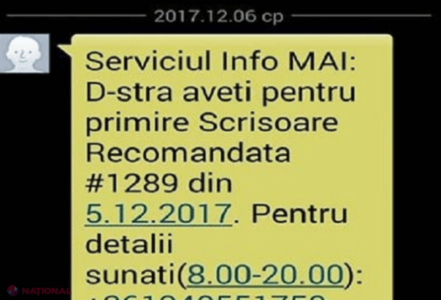 ATENȚIE! O nouă ESCROCHERIE în R. Moldova: NU reacționați, dacă primiți acest mesaj, chipurile trimis de MAI