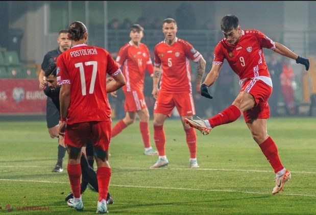 FOTO // R. Moldova a încheiat la egalitate cu Albania. „Tricolorii”, susținuți din tribune de către echipa Moldindconbank