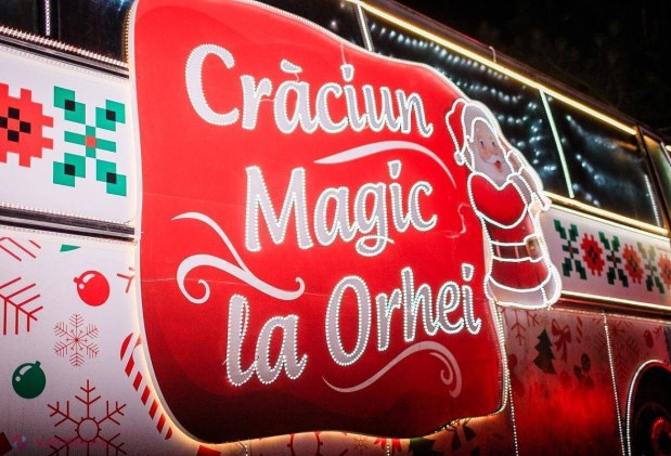 FOTO // Autobuzul de Crăciun al Partidului „ȘOR” a pornit prin satele din raionul Orhei