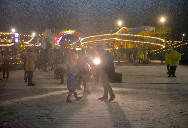 FOTO, VIDEO // Ilan Șor le-a făcut cadou orheienilor. „Orheiland” e singurul loc din R. Moldova unde NINGE