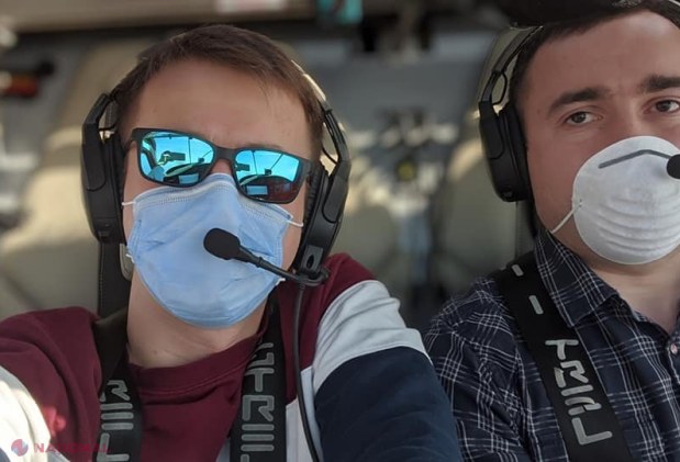 FOTO // Un avion de mici dimensiuni a marcat spațiul aerian al R. Moldova cu sloganul: „STAI ACASĂ”. Cine sunt AUTORII acestui gest