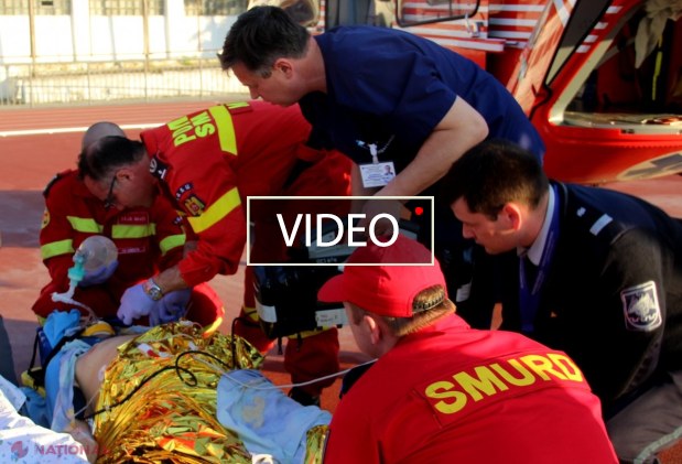 SMURD // Un elicopter de la Iași a preluat un pacient aflat în comă de la Ștefan Vodă și l-a adus la Chișinău
