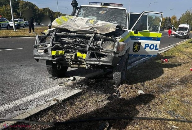 Accident teribil în Chișinău: O mașină a Poliției, impact FATAL cu o motocicletă pe bd. Dacia. Șoferul motocicletei și pasagerul său au decedat pe loc