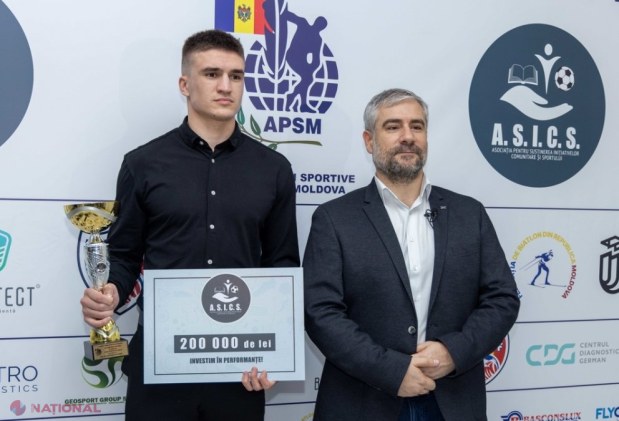 VIDEO // Cei mai buni sportivi ai anului 2023 au primit PREMII consistente din partea A.S.I.C.S. Anastasia Nichita, Denis Vierul și Artiom Livadari au primit 300 000 de lei la Gala APSM pentru performanțele înregistrate anul acesta