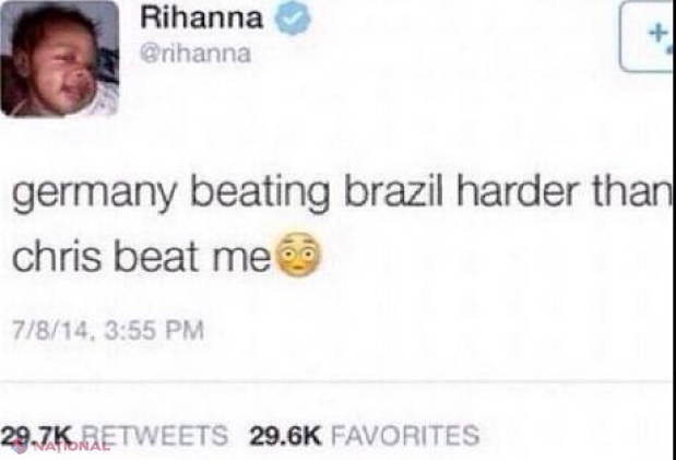 FOTO // Ce a scris Rihanna despre meciul Germania-Brazilia