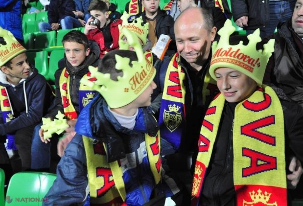 FOTO // Premierul Streleț a evitat tribuna VIP la meciul dintre Moldova – Rusia. Vezi alături de cine a urmărit partida