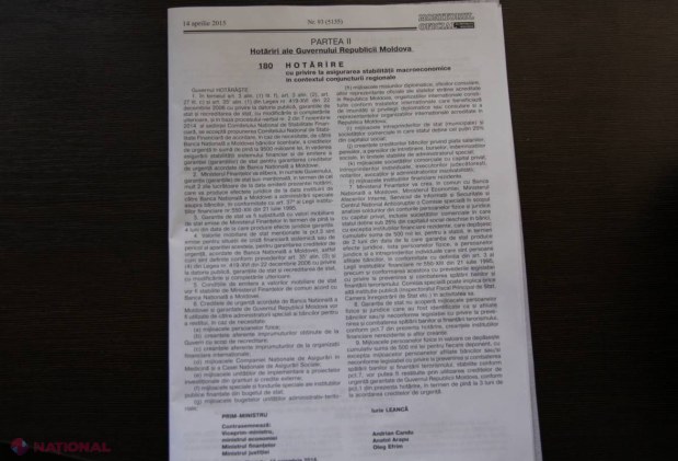DOC // Hotărârea SECRETĂ a Guvernului a fost publicată! Câți bani au primit cele trei bănci