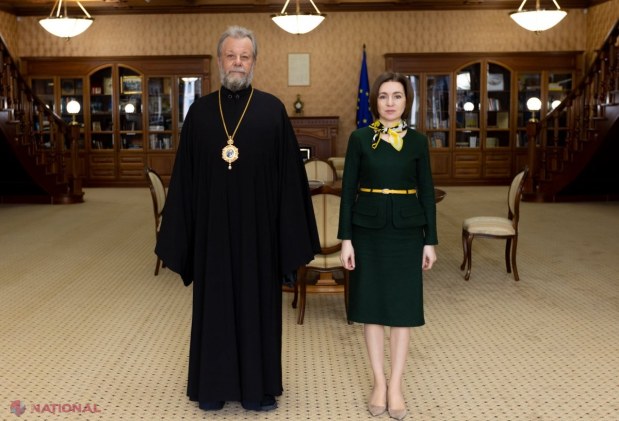 FOTO // Maia Sandu, întrevedere cu Înaltpreasfințitul Petru, Arhiepiscopul Chișinăului, Mitropolit al Basarabiei și Exarh al Plaiurilor și Vladimir, Mitropolit al Chișinăului și al Întregii Moldove