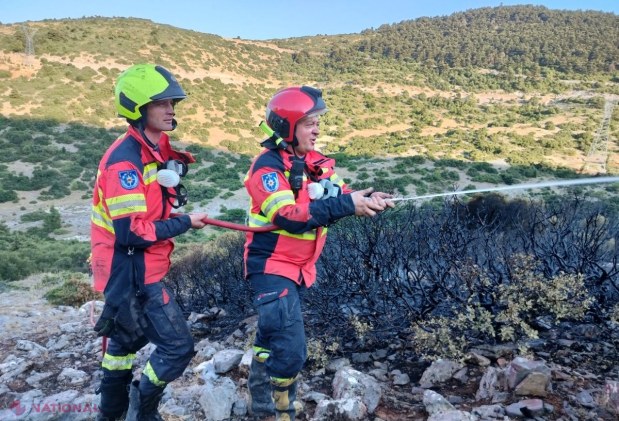 FOTO Intervenții ale pompierilor moldoveni plecați în Grecia. Aceștia au desfășurat o nouă misiune de lichidare a incendiilor de vegetație