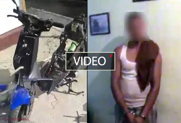 VIDEO // A furat un scuter parcat în fața uni bloc din Chișinău: Acasă, l-a dezmembrat și voia să-l vândă la piese, când l-au vizitat oamenii legii
