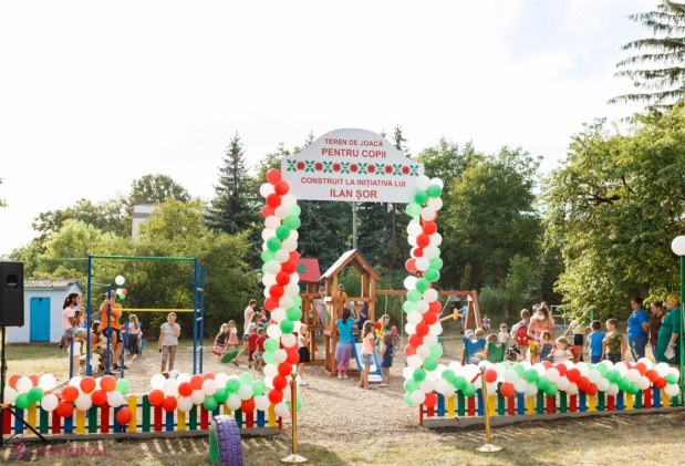 FOTO // Noi terenuri de joacă în satele Stolniceni și Miciurin, amenajate în cadrul unui proiect al Partidului „ȘOR”. Într-o lună au fost date în exploatare deja 16 terenuri de joacă