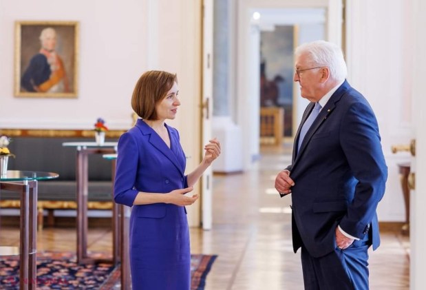 FOTO // Maia Sandu a primit ASIGURĂRI ferme la Berlin din partea cancelarului Olaf Scholz și președintelui Frank-Walter Steinmeier: Germania susține aderarea R. Moldovei la UE