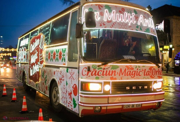 FOTO // Autobuzul de Crăciun al Partidului „ȘOR” a pornit prin satele din raionul Orhei