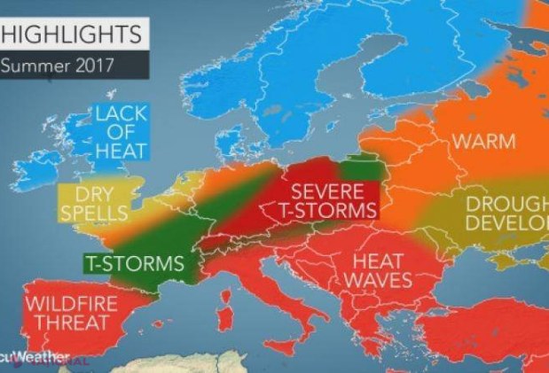 METEO // Harta CANICULEI în Europa. Va fi o vară toridă, cu temperaturi extreme