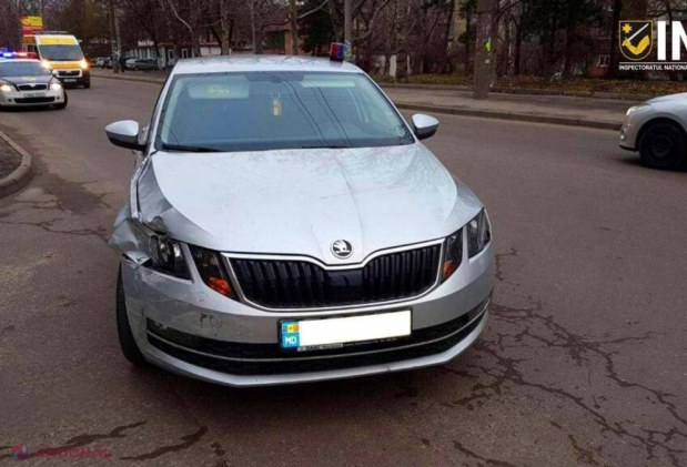 Chișinău // Un șofer și-a pus ILEGAL girofar la mașină și circula cu viteză pe străzile capitalei: A fost REȚINUT abia după ce a lovit un automobil parcat