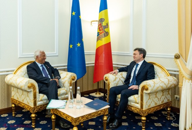 Premierul Dorin Recean discută cu António Costa despre sprijinul european pentru dezvoltarea Moldovei și drumul către integrare europeană