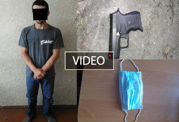 VIDEO // Cu pistolul, la FURAT: Presupus hoț, încătușat „întâmplător” de Poliția din Chișinău