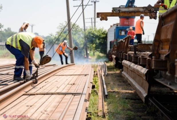 Viceprim-ministrul Vladimir Bolea evaluează progresul lucrărilor feroviare Prut–Fălciu: 550 metri de cale deja montați