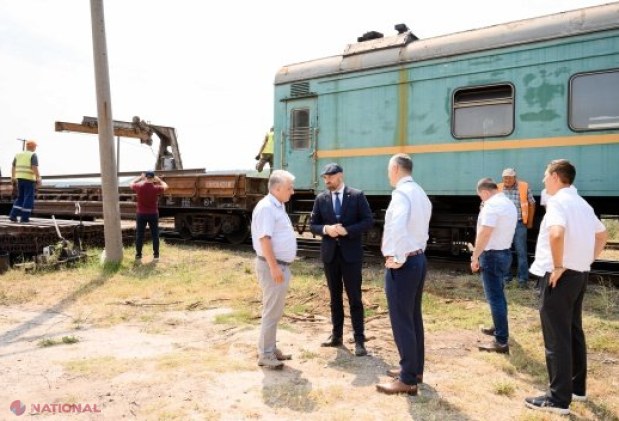 Viceprim-ministrul Vladimir Bolea evaluează progresul lucrărilor feroviare Prut–Fălciu: 550 metri de cale deja montați