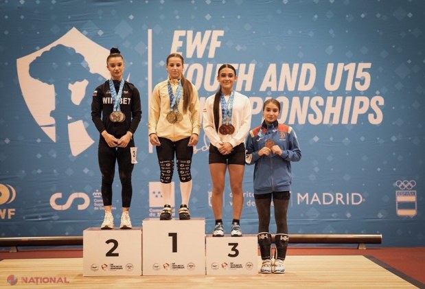 Halterofilii moldoveni strălucesc la Campionatul European U15 și U17 din Madrid