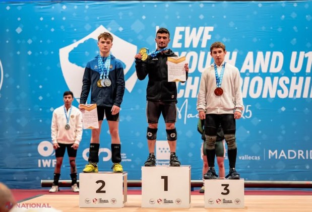 Halterofilii moldoveni strălucesc la Campionatul European U15 și U17 din Madrid