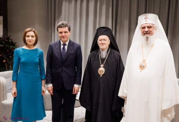 Maia Sandu, întâlnire importantă cu Patriarhul Ecumenic Bartolomeu la București: Dialog despre credință și solidaritate în promovarea păcii