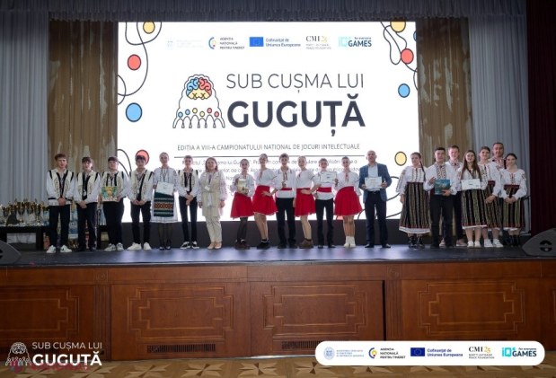 Peste 250 de tineri și-au testat inteligența la finala campionatului „Sub cușma lui Guguță” la Palatul Republicii