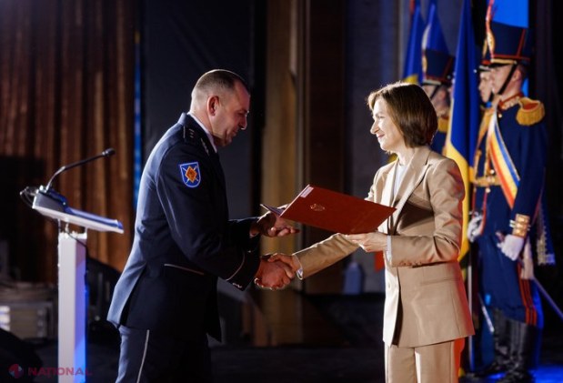 Maia Sandu recunoaște rolul esențial al Poliției Naționale în apărarea democrației și securității Republicii Moldova