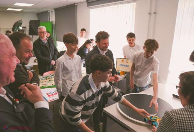 FabLab modern pentru educație STEAM inaugurat la Liceul „Mihai Eminescu” din Ungheni, parte a Rețelei Școlilor Model