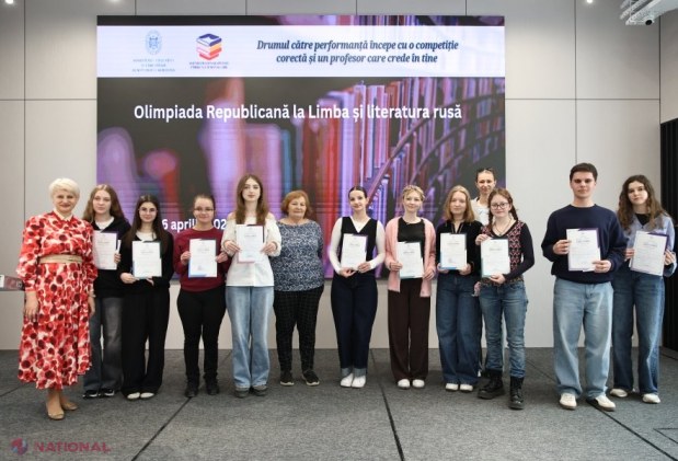 40 de elevi din toată țara, premiați la Olimpiada Republicană la limba și literatura rusă