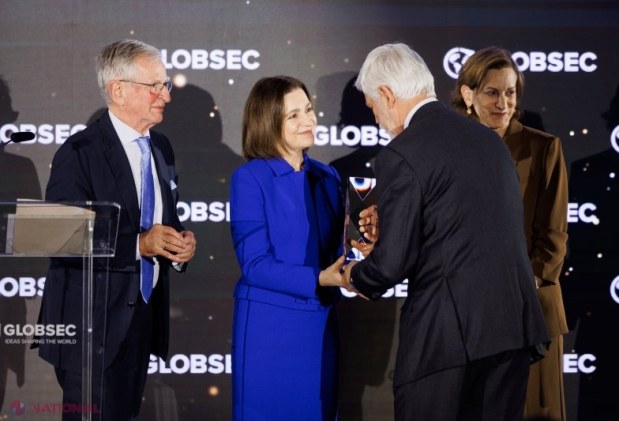 Maia Sandu, premiată la Forumul GLOBSEC de la Praga pentru apărarea democrației și parcursul european al Moldovei