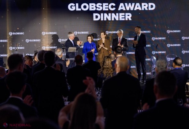 Maia Sandu, premiată la Forumul GLOBSEC de la Praga pentru apărarea democrației și parcursul european al Moldovei