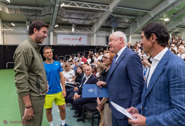Simona Halep și Juan Martín del Potro, alături de premierul Munteanu la inaugurarea Centrului Național de Tenis din Chișinău