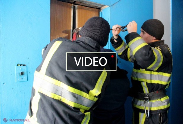 VIDEO // INCENDIU într-un bloc de la Buiucani: Patru persoane, blocate în lift 