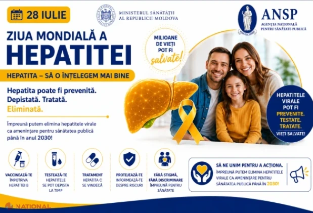 Ziua mondială a hepatitei: peste 51 de mii de moldoveni trăiesc cu hepatite cronice, testarea la timp le poate salva viața
