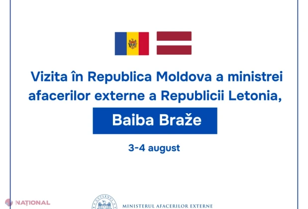 Ministra de externe a Letoniei, Baiba Braže, vine la Chișinău pentru discuții despre integrarea europeană a Republicii Moldova
