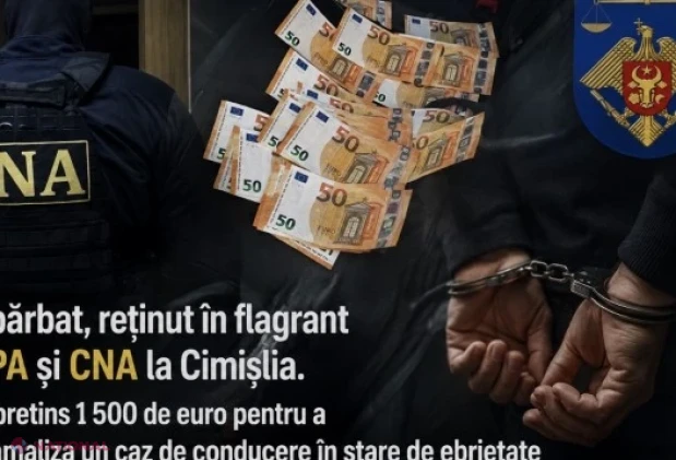 Bărbat prins în flagrant la Cimișlia: 1 500 de euro pentru a mușamaliza un caz de șofat în stare de ebrietate