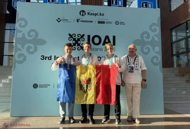 Elevii din Republica Moldova, debut de succes la Olimpiada Internațională de Inteligență Artificială: o medalie de argint și două de bronz la Astana