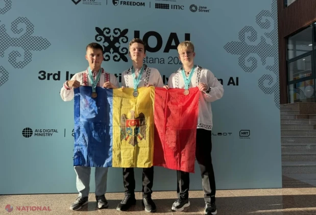 Elevii din Republica Moldova, debut de succes la Olimpiada Internațională de Inteligență Artificială: o medalie de argint și două de bronz la Astana