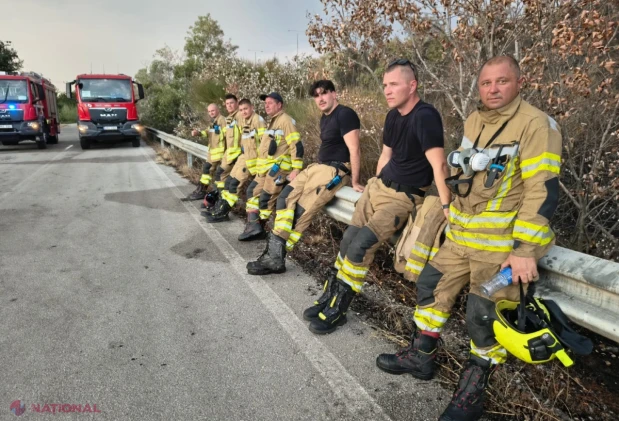 Pompierii moldoveni, cinci ore în lupta cu incendiile de vegetație de lângă Thessaloniki