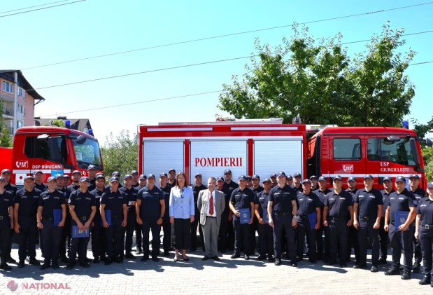 Pompierii moldoveni, onorați la Chișinău după misiunea reușită de lichidare a incendiilor forestiere din Grecia