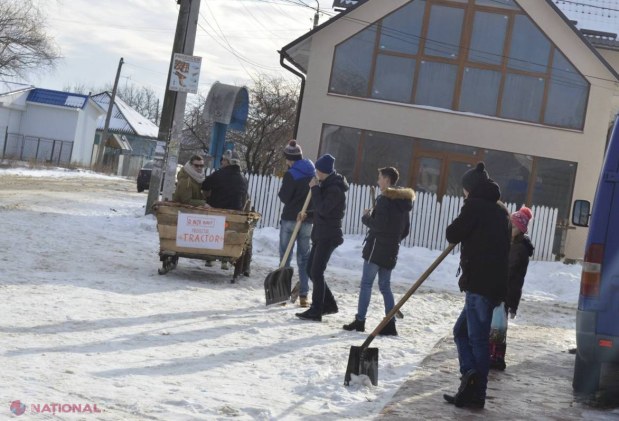 EXEMPLU // Tinerii din Ruseștii Noi au DESZĂPEZIT 20 de gospodării ale bătrânilor din localitate